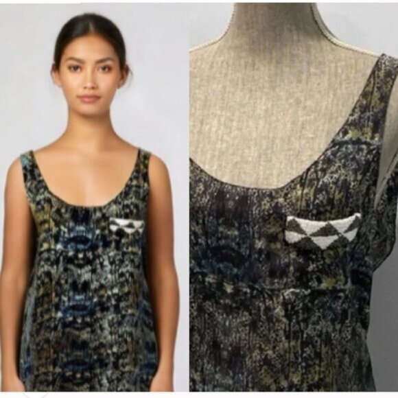 Vena Cava Abstract Silk Design Tank Top size 6 - Picture 1 of 13